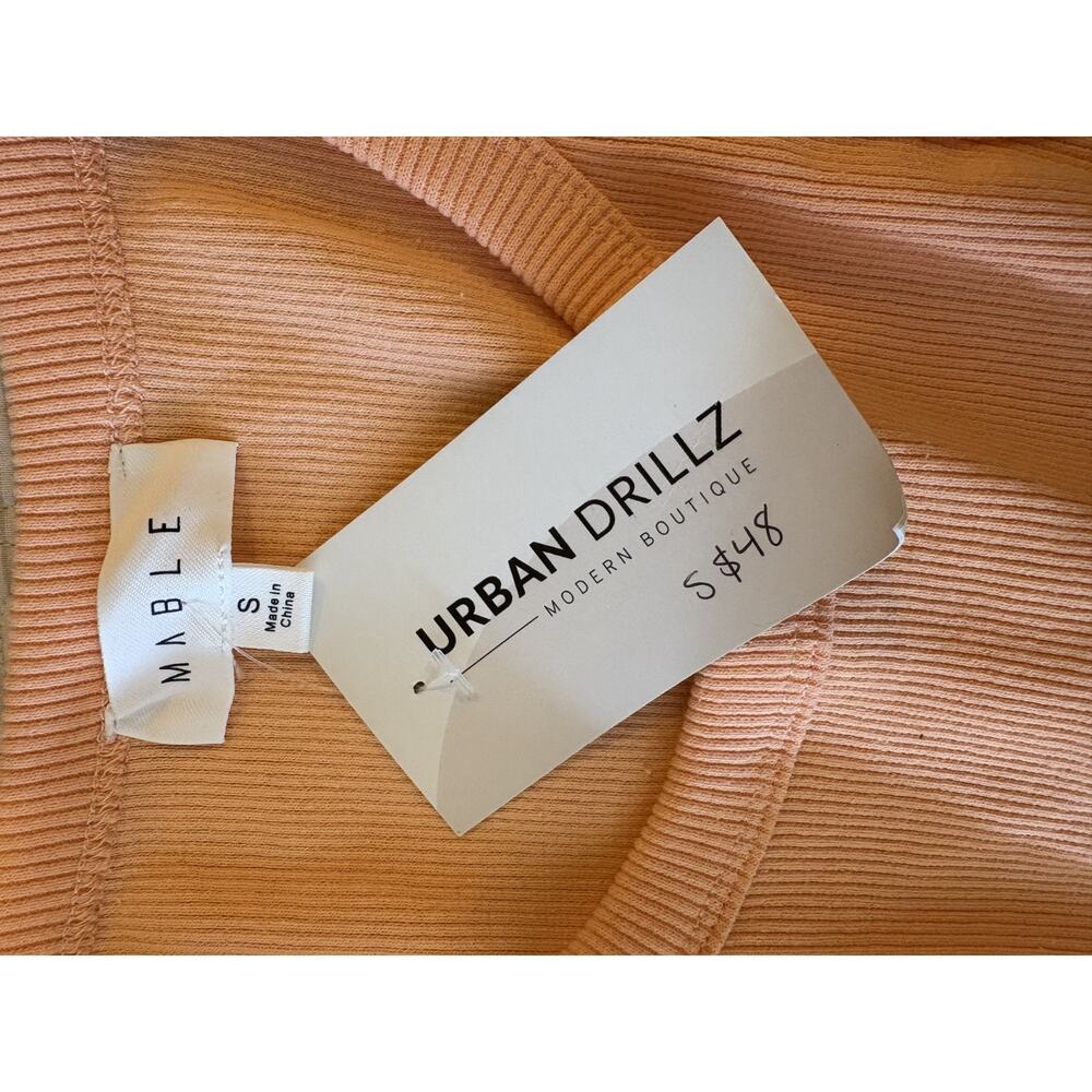 MABLE FRANKIE RACER BACK KNIT MIDI DRESS NEW Orange Small - Picture 2 of 5